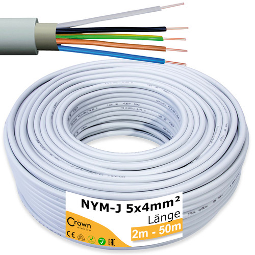 Nym kabel 5x4mm 2m 50m - nym,