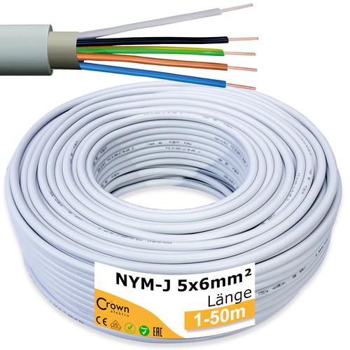 Nym kabel 5x6mm 1m - kabel,
